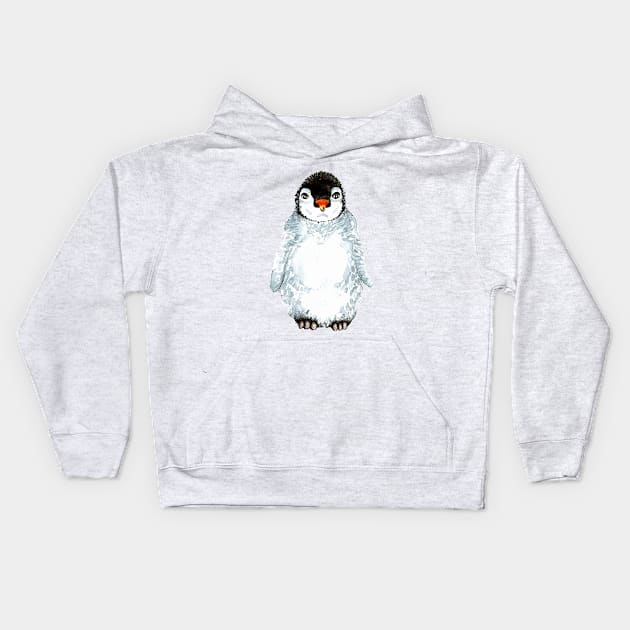 Molly the baby penguin Kids Hoodie by Bridgetdav